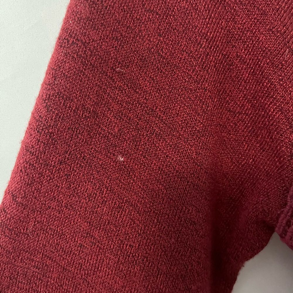 Ya Los Angeles Red Lightweight Knit Lace Accent Long Sleeve Size S - Picture 6 of 7